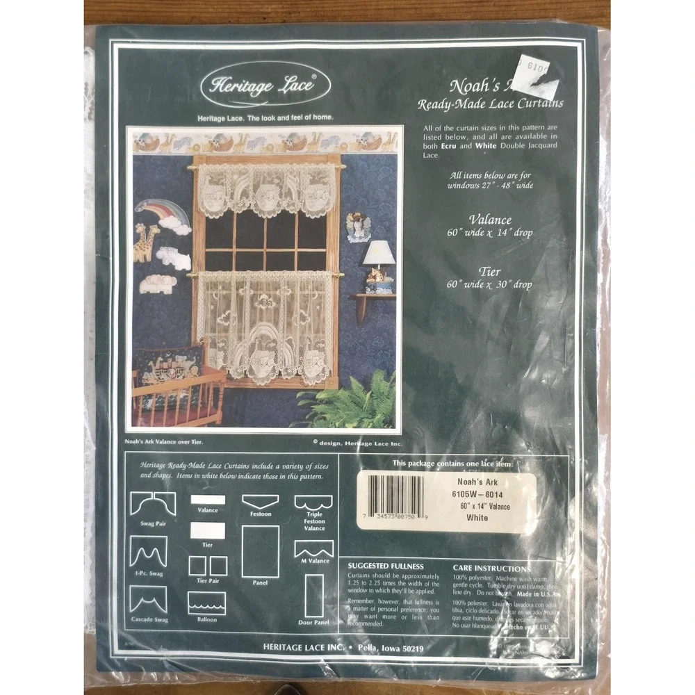 Vintage Heritage Lace Noah's Ark Lace Valance 60